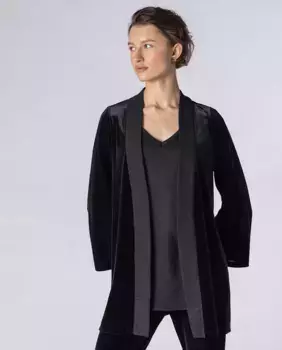 Женская бархатная куртка-кимоно Naulover, черный