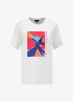 Женская базовая футболка Off-White с круглым вырезом F4SL-TST0633 Fabrika