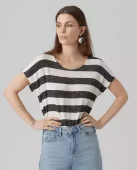 Женская базовая футболка с коротким рукавом Vero Moda, черный