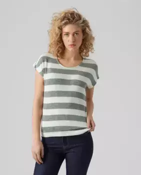 Женская базовая футболка с коротким рукавом Vero Moda, светло-зеленый