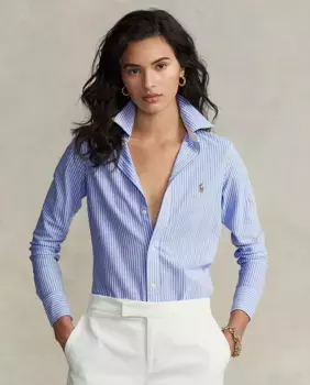 Женская базовая рубашка с логотипом Polo Ralph Lauren, мультиколор