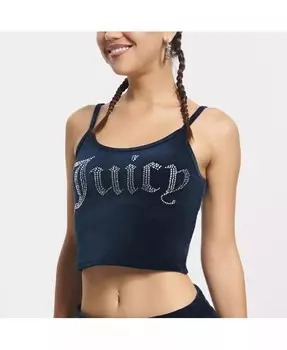 Женская базовая укороченная майка приталенного кроя Juicy Couture, синий