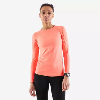 Женская беговая рубашка с длинными рукавами, дышащая - Skincare Light coral KIPRUN, цвет gruen