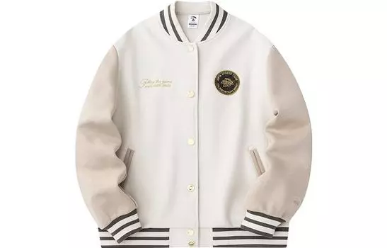 Женская бейсбольная куртка Anta Life Collection, телесного, абрикосового, белого цвета