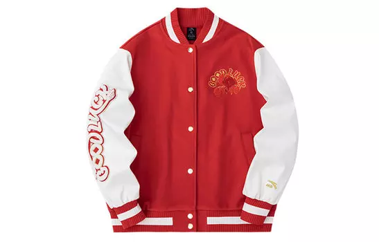 Женская бейсбольная куртка Anta Sports Life Collection, насыщенного красного цвета