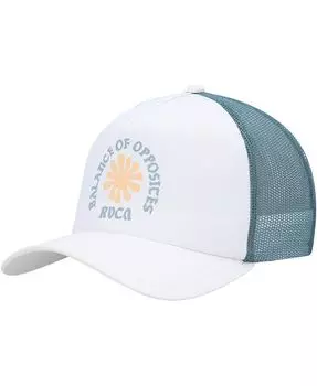 Женская белая, бирюзовая летняя шляпа Trucker Snapback RVCA, белый