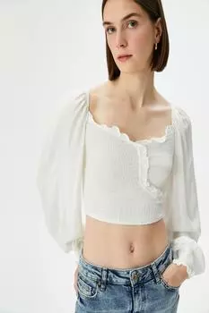 Женская белая блузка Koton, экрю