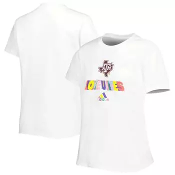 Женская белая футболка Adidas A&M Aggies Fresh Pride adidas