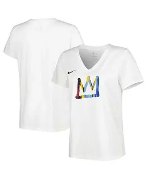 Женская белая футболка Brooklyn Nets 2022/23 City Edition Essential с v-образным вырезом Nike, белый