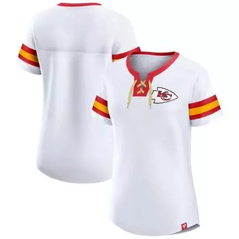 Женская белая футболка Fanatics Kansas City Chiefs Sunday Best на шнуровке Fanatics