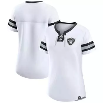 Женская белая футболка Fanatics на шнуровке с логотипом Las Vegas Raiders Sunday Best Fanatics