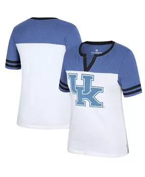 Женская белая футболка Heather Royal Kentucky Wildcats Frost Yourself с вырезом в горловине Colosseum