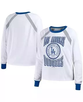 Женская белая футболка Los Angeles Dodgers с длинным рукавом реглан Wear By Erin Andrews, белый