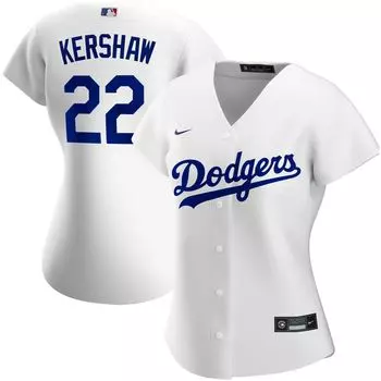 Женская белая футболка Nike Clayton Kershaw Los Angeles Dodgers Home Replica Player Nike