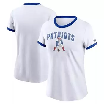 Женская белая футболка Nike New England Patriots Rewind Ringer Nike
