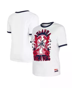 Женская белая футболка Oversized Ringer Atlanta Braves New Era, белый