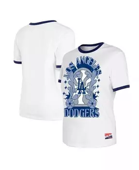 Женская белая футболка Oversized Ringer Los Angeles Dodgers New Era, белый