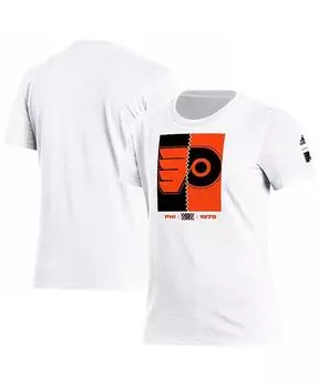 Женская белая футболка Philadelphia Flyers Reverse Retro 2.0 Playmaker adidas, белый