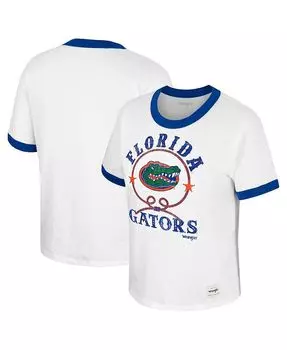 Женская белая футболка с эффектом потертости Florida Gators x Wrangler Freehand Ringer Colosseum, белый