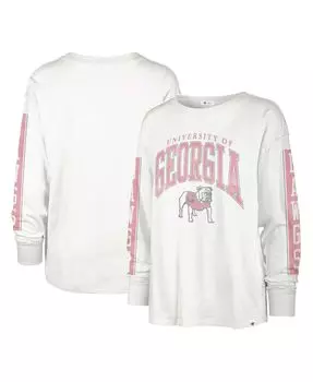 Женская белая футболка с длинным рукавом Georgia Bulldogs SOA 3-Hit '47 Brand, белый