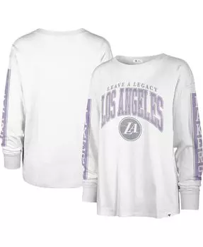 Женская белая футболка с длинным рукавом Los Angeles Lakers City Edition SOA '47 Brand, белый