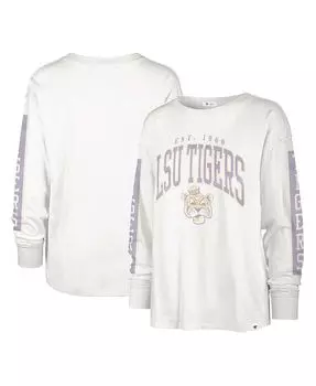 Женская белая футболка с длинным рукавом LSU Tigers SOA 3-Hit '47 Brand, белый