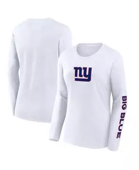 Женская белая футболка с длинным рукавом с фирменным логотипом New York Giants Component Fanatics, белый
