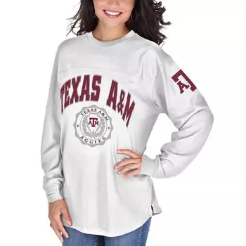 Женская белая футболка с длинным рукавом Texas A&M Aggies Edith