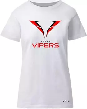 Женская белая футболка с логотипом XFL Vegas Vipers Lockup