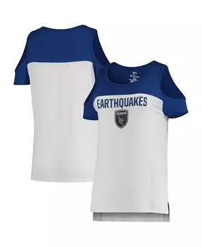 Женская белая футболка с открытыми плечами San Jose Earthquakes Iconic Pure Dedition Fanatics, белый