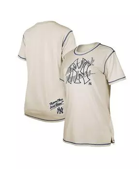 Женская белая футболка с разрезом New York Yankees Team New Era, белый