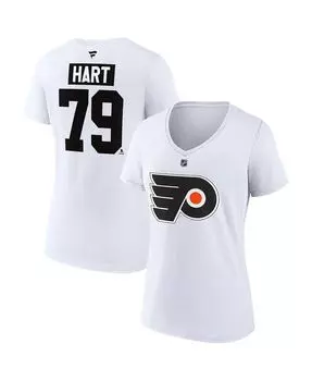 Женская белая футболка с v-образным вырезом с именем и номером Carter Hart Philadelphia Flyers Special Edition 2.0 Fanatics, белый