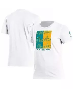 Женская белая футболка San Jose Sharks Reverse Retro 2.0 Playmaker adidas, белый