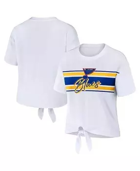 Женская белая футболка St. Louis Blues с узлом спереди Wear By Erin Andrews, белый