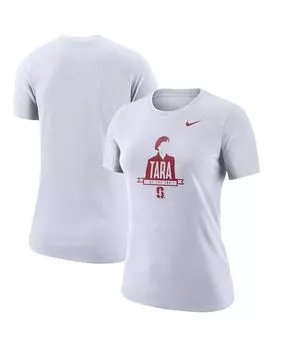 Женская белая футболка stanford cardinal tara at the top performance Nike, белый
