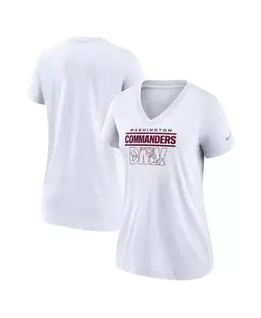 Женская белая футболка Washington Commanders Hometown Collection Tri-Blend с v-образным вырезом Nike, белый