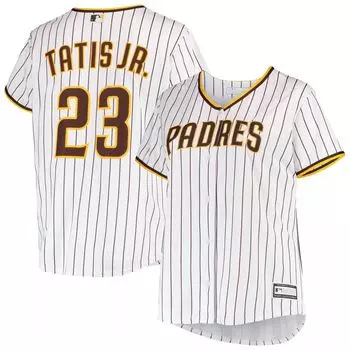 Женская белая/коричневая футболка Fernando Tatis Jr. San Diego Padres размера плюс, реплика игрока