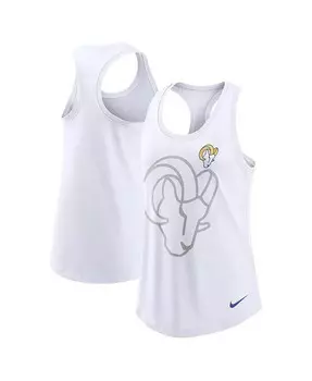 Женская белая майка Los Angeles Rams Tri-Blend с овальным вырезом и гоночной спиной Nike, белый