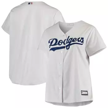 Женская белая продезинфицированная копия джерси команды Los Angeles Dodgers больших размеров