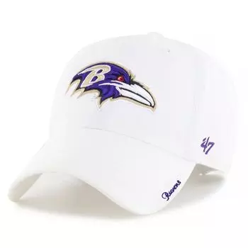 Женская белая регулируемая кепка с логотипом Baltimore Ravens Miata '47