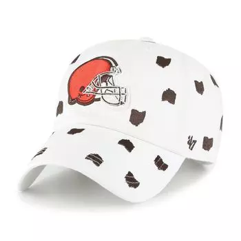 Женская белая регулируемая шляпа с логотипом '47 Cleveland Browns Confetti Clean Up
