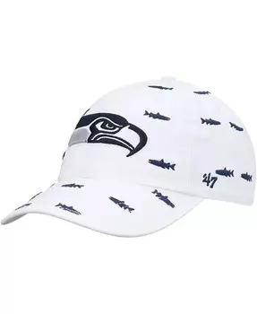 Женская белая регулируемая шляпа Seattle Seahawks Confetti Clean Up '47 Brand, белый
