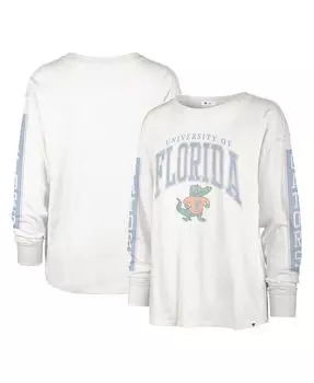 Женская белая рваная футболка с длинными рукавами Florida Gators Statement SOA 3-Hit '47 Brand, белый