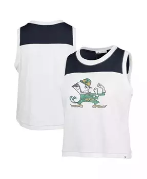 Женская белая рваная майка Notre Dame Fighting Irish Premier Zoey длиной до талии '47 Brand, белый