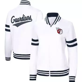Женская белая спортивная куртка с молнией во всю длину перед игрой G-III 4Her от Carl Banks Cleveland Guardians G-III