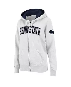 Женская белая толстовка с капюшоном и молнией во всю длину Penn State Nittany Lions с арочным названием Colosseum, белый