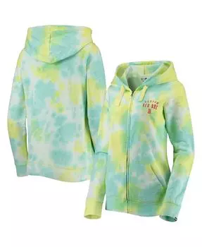 Женская белая толстовка с молнией во всю длину Boston Red Sox Tie Dye New Era, белый