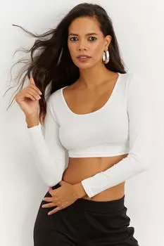 Женская белая укороченная блузка CG261 Cool & Sexy, белый