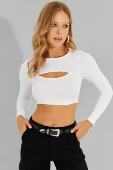 Женская белая укороченная блузка Cool & Sexy, белый