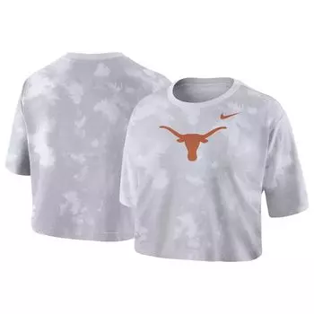 Женская белая укороченная футболка с принтом тай-дай Nike Texas Longhorns Nike